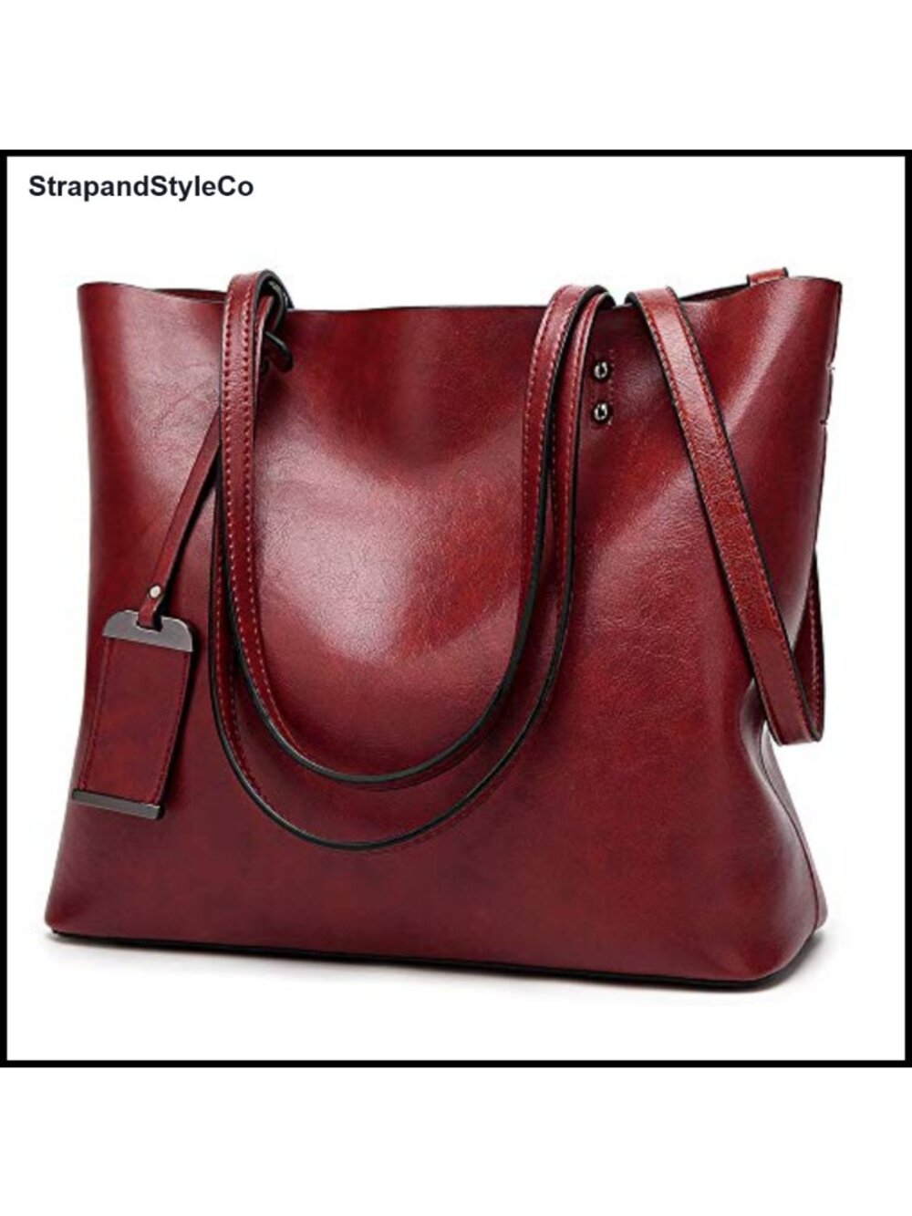 Greased Leather Satchel Top Handle Shoulder Bag Tote Purse